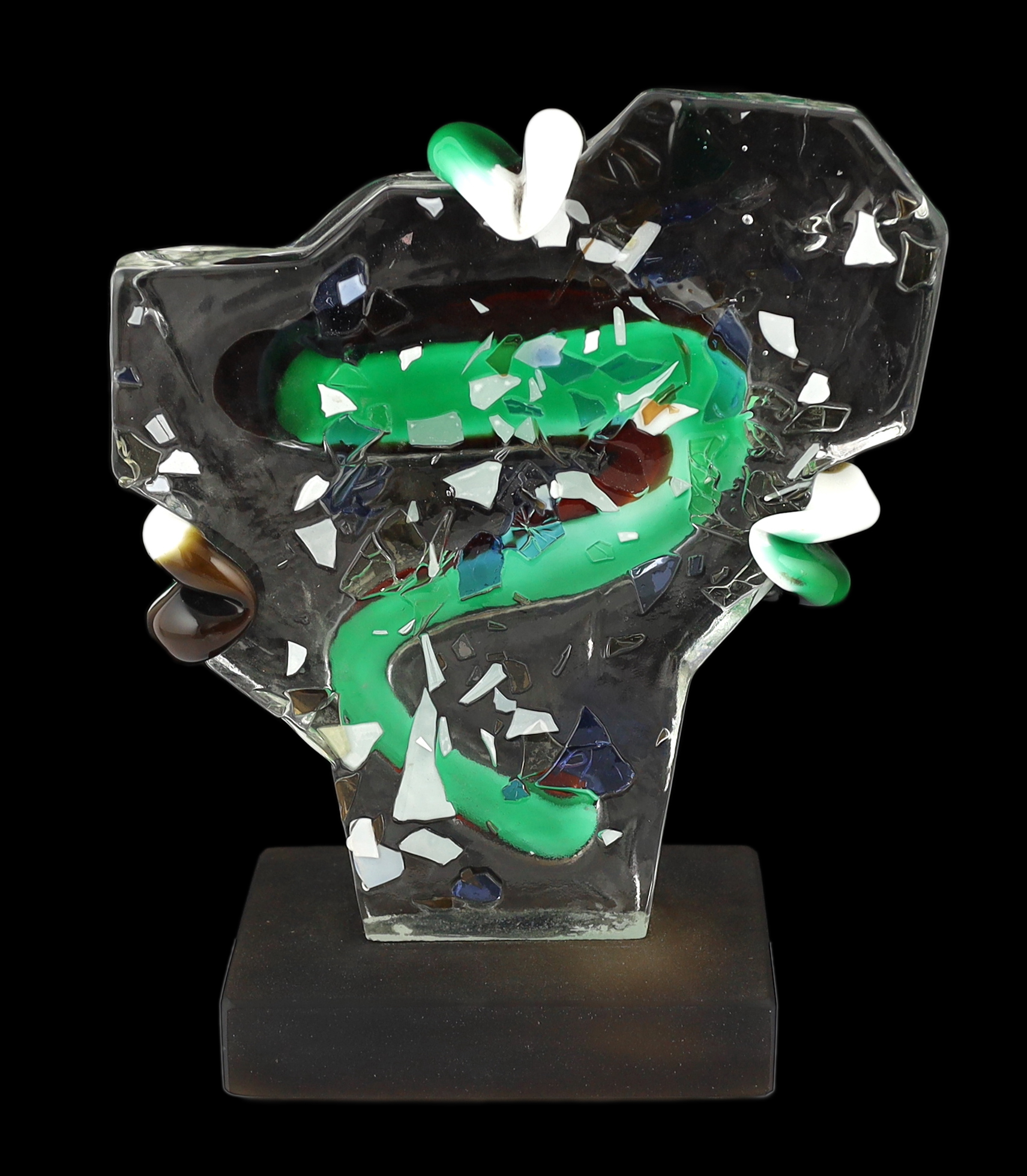 A Murano glass abstract profile head